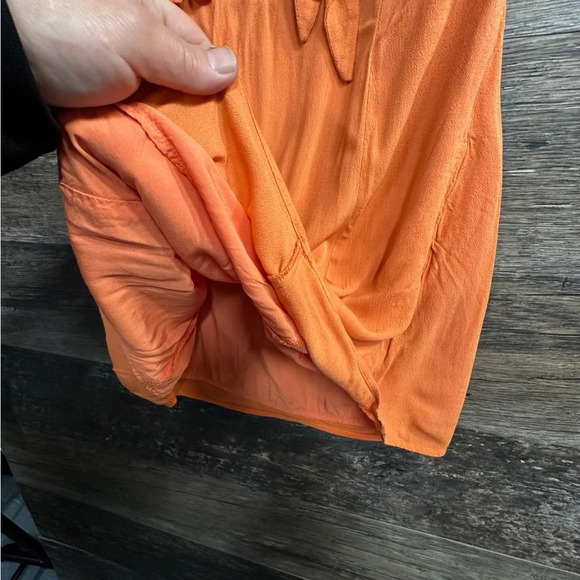 Lulu's Orange Plunge Neck Flutter Sleeve Mini Dress - Picture 9 of 12